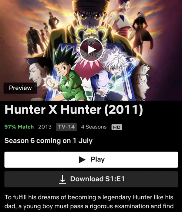 temporadas 5 6 de hunter x hunter vindo ao netflix em julho de 2021, data de lançamento png.
