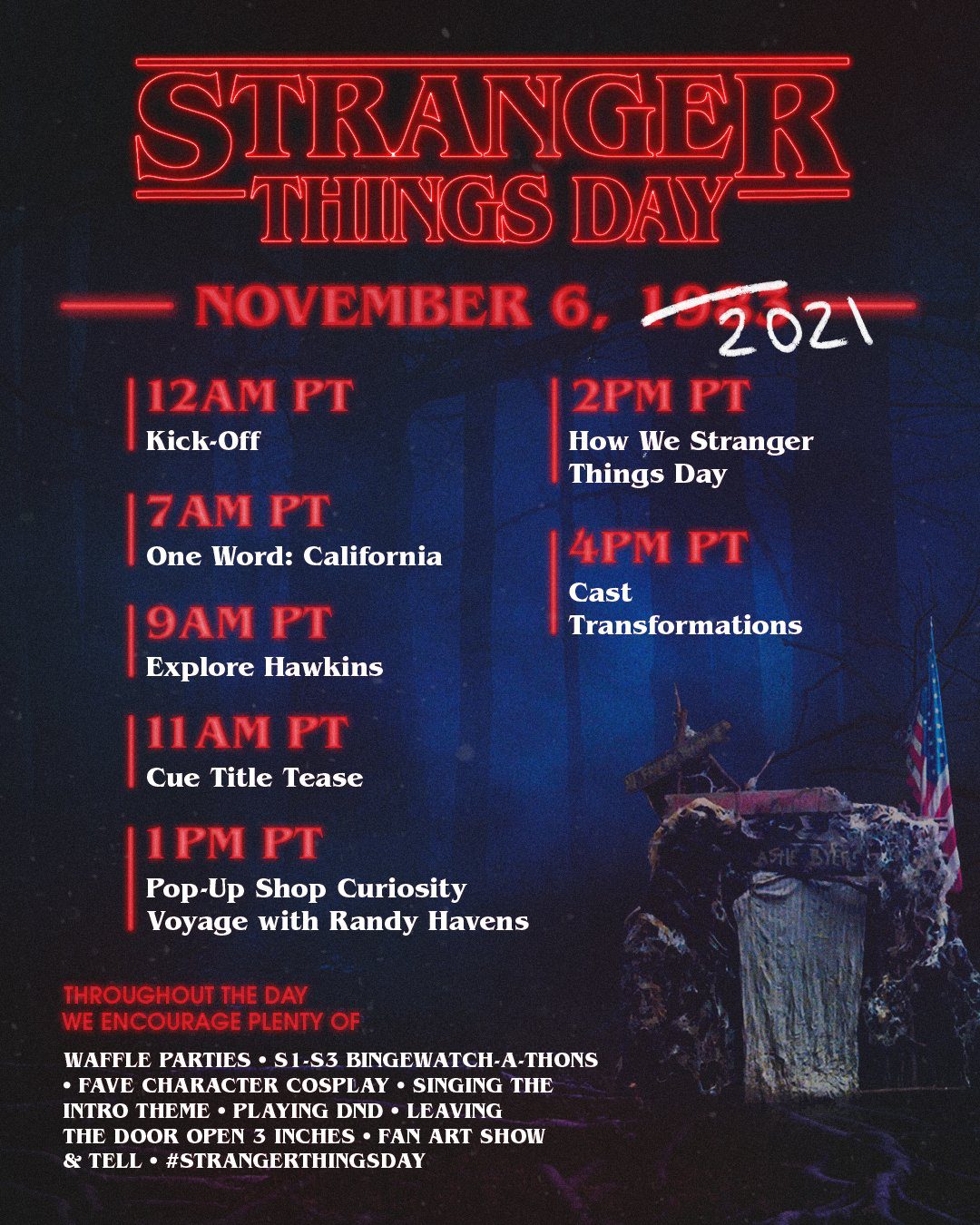 Programação do Stranger Things Day 2021