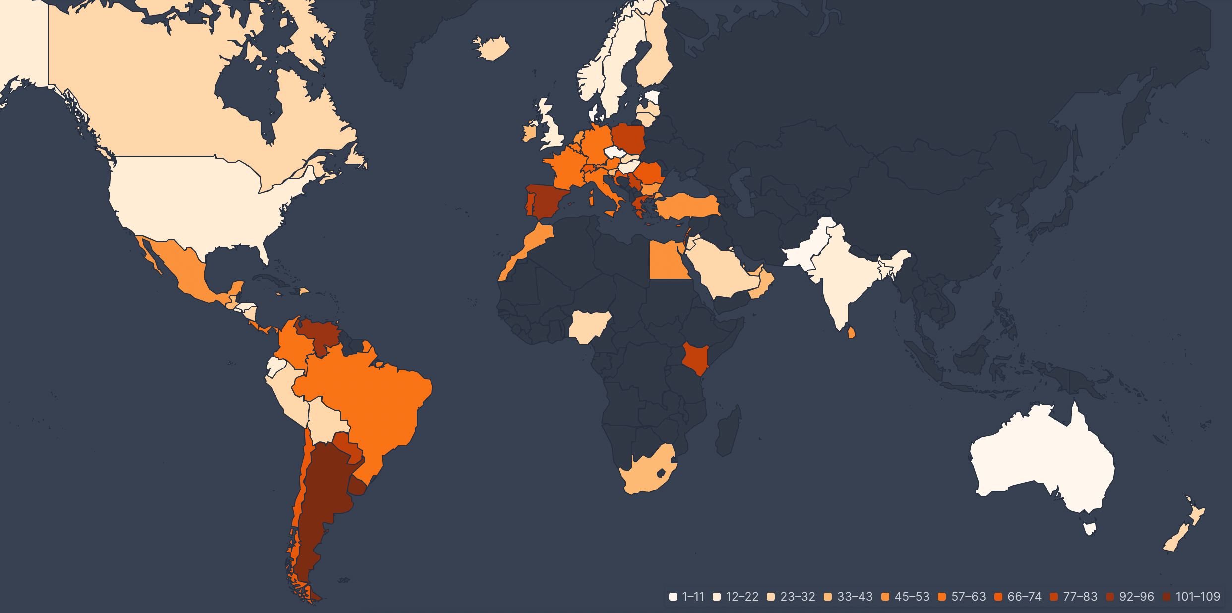 mapa de popularidade da intimidade do flixpatrol 22 de junho de 2022