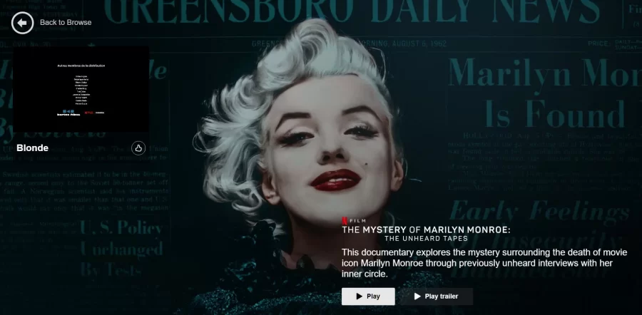 mistério de Marilyn Monroe sugestão de documentário