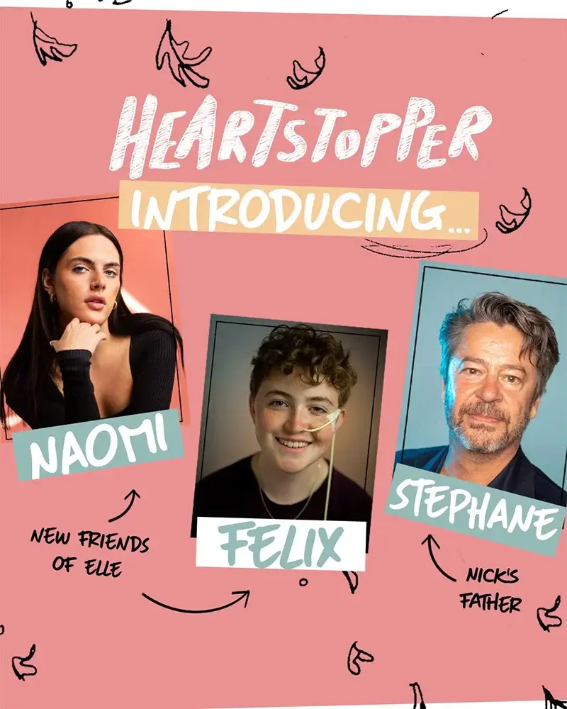 Novo elenco para Heartstopper temporada 2 netflix